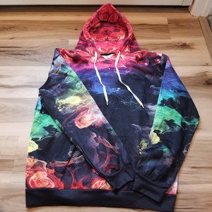 NWOT Womens rainbow smoke hoodie